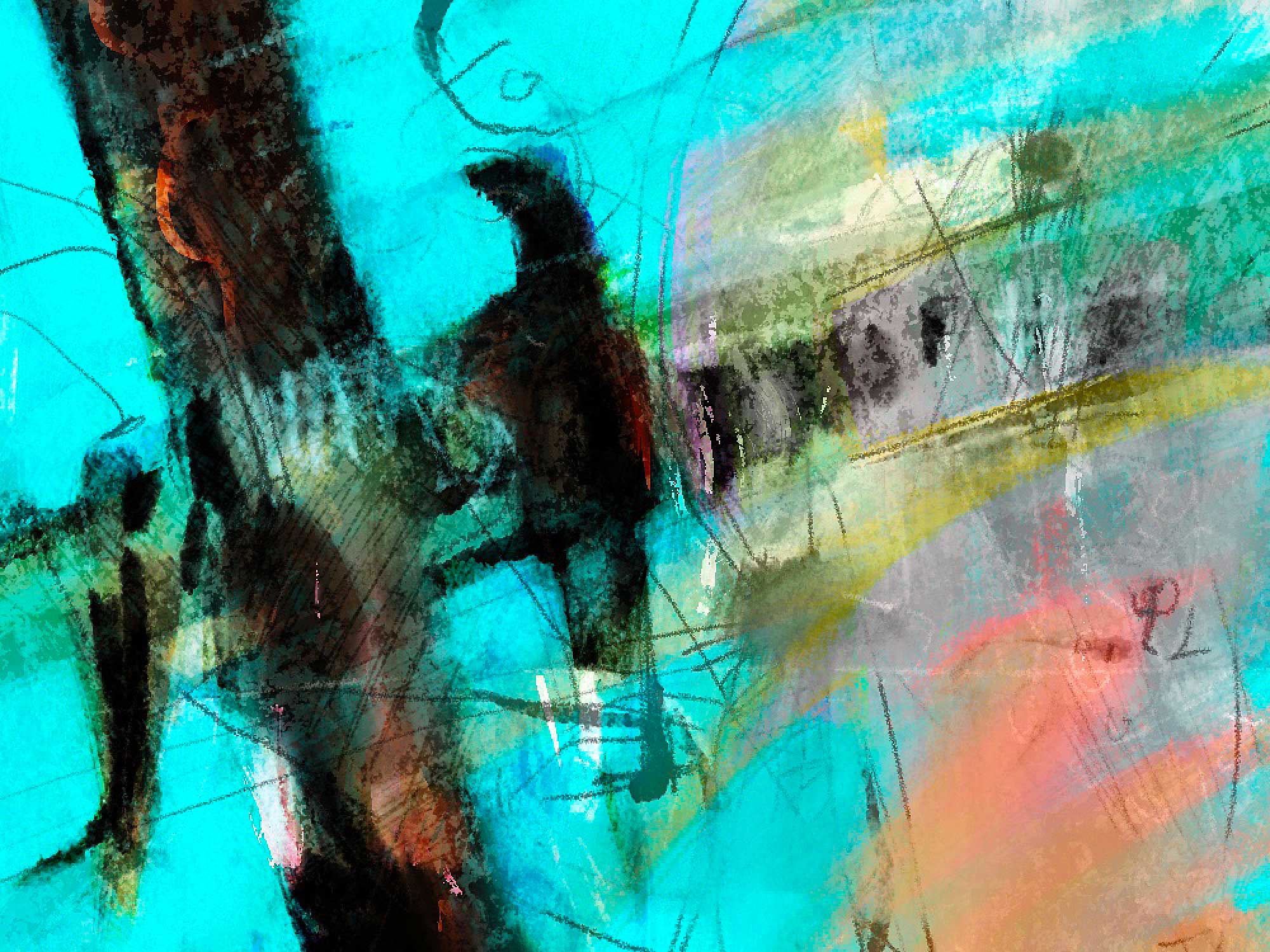 bird on wire, 2000px x 1500px, digital